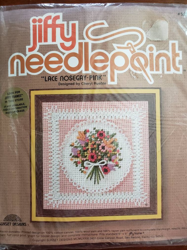 Jiffy Needlepoint Kit by Sunset Nosegay OFFicial shop quot;Lace Nashville-Davidson Mall Pin Designs