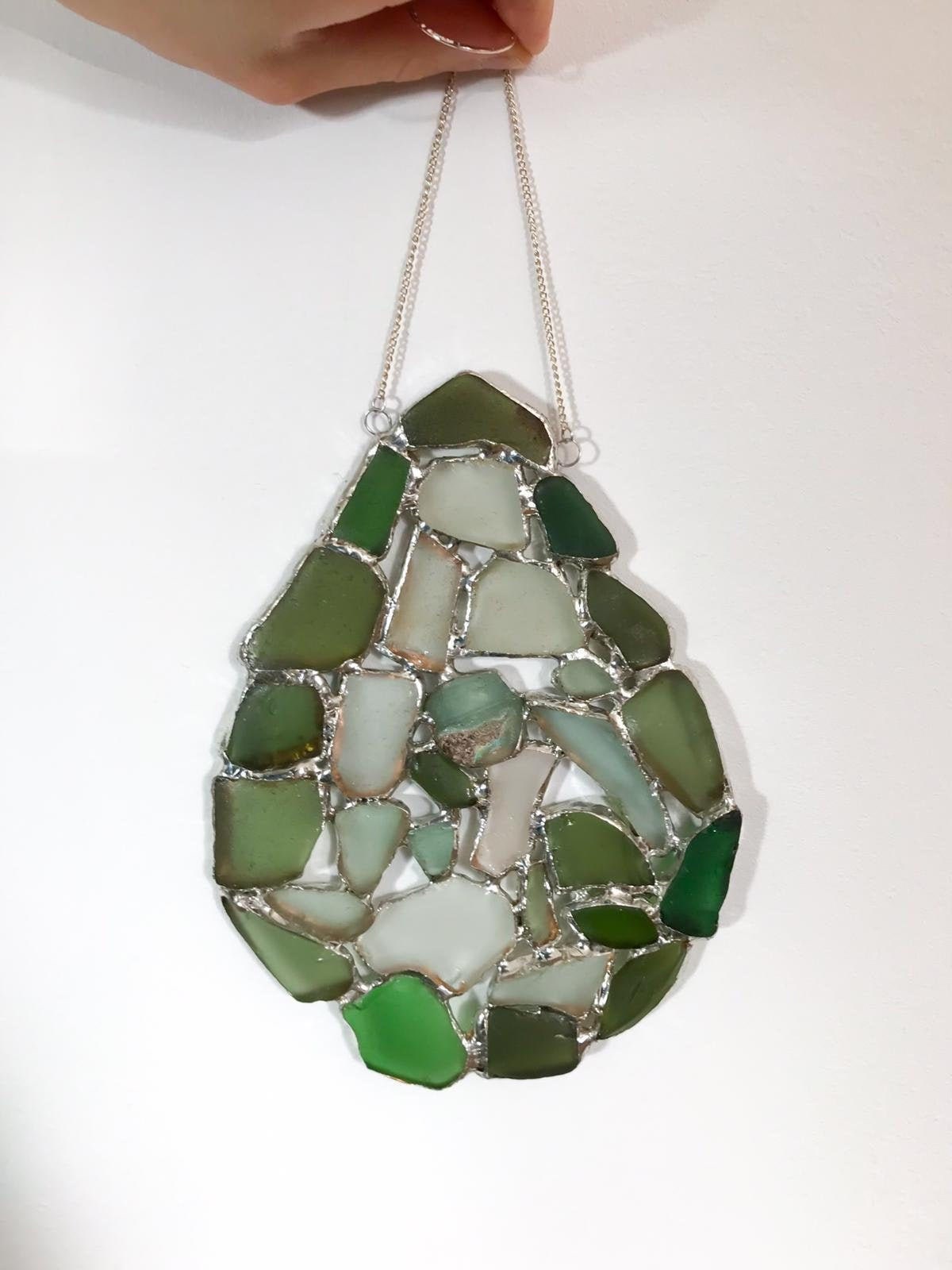 Sea Glass Art Sea Glass Suncatcher Handmade Suncatcher Etsy