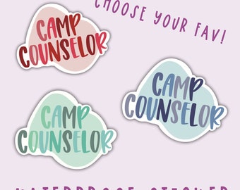 Camp Counselor Sticker: Glossy Vinyl, Waterproof Summer Camp Gift