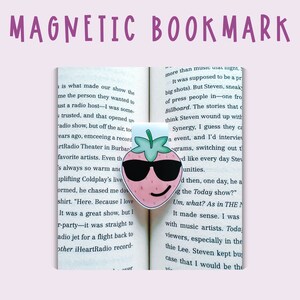 Strawberry Magnetic Bookmark | Reading Bookmarks  | Page Marker | Reading Accessories | Planner Bookmark | Book Markers | Book Club Gift