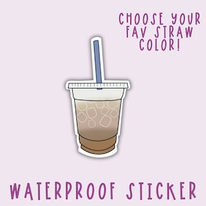 Iced Coffee Sticker: Waterproof Vinyl Laptop Decal