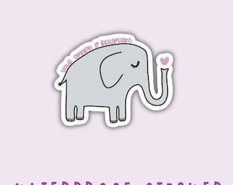 Elephant Pun Waterproof Sticker: Irrelephant Opinion, Funny Animal