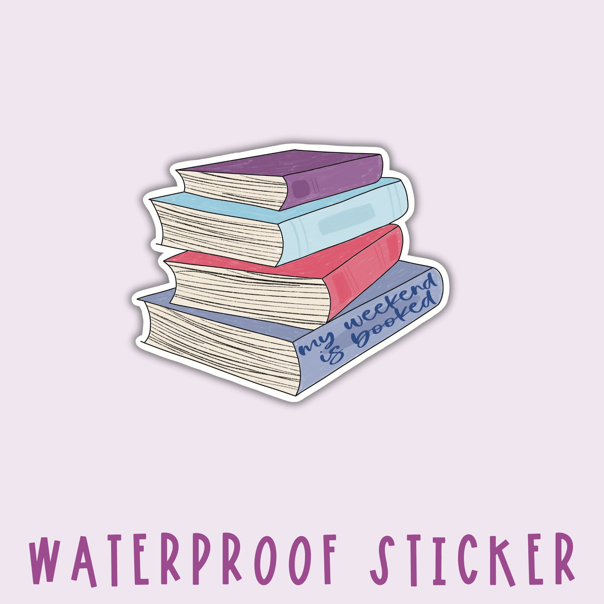 Book Stack Sticker: Glossy Vinyl Reading Stickers
