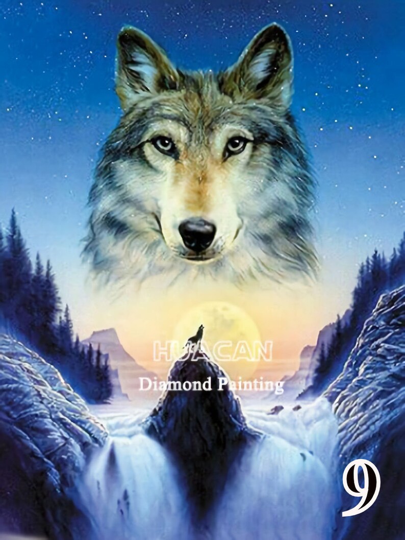 WOLVES on the HUNT DIY 5D Diamond Painting Kit Full Square Drill