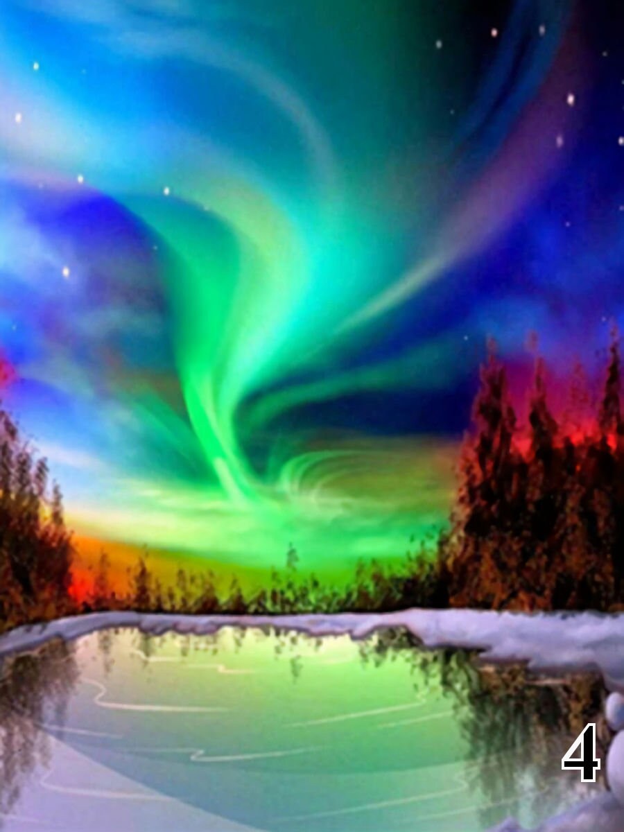 9 Aurora Borealis DIY 5D Diamond Painting Kit Full Square Etsy