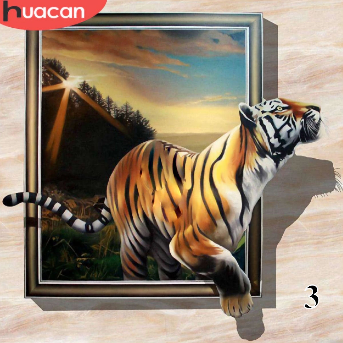 Suyaloo 5D Diamond Painting Kits for Adults - Tiger Diamond Art Kits for Adults Kids Beginner,DIY Boho Diamond Painting Full Drill Round Rhinestone