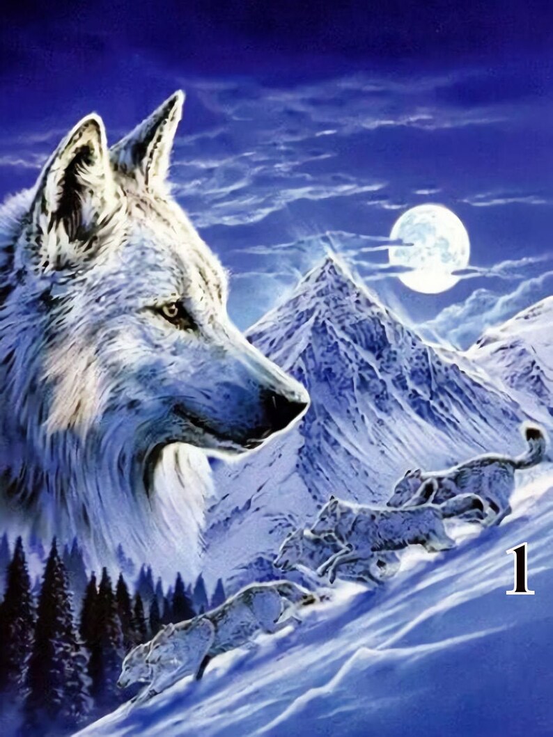 WOLVES on the HUNT DIY 5D Diamond Painting Kit Full Square Drill