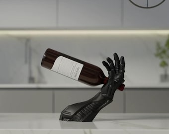 3D Printed Robot Hand Wine Holder – Sci-Fi Home Bar Decor