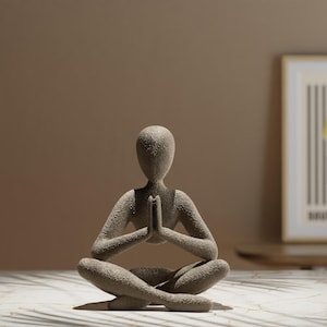 Yoga Meditation Figure – Minimalist Zen Statue | 3D Printed Home or Office Decor