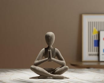 Yoga Meditation Figure – Minimalist Zen Statue | 3D Printed Home or Office Decor