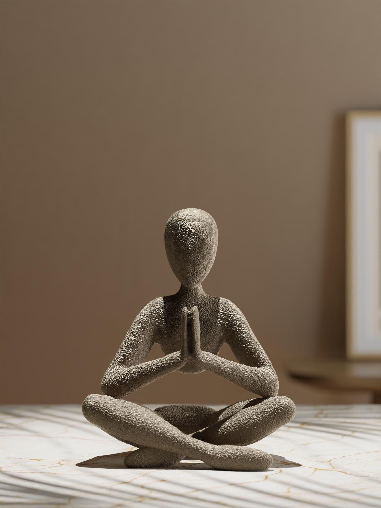 Namaste Meditation Figure – Minimalist Zen Sculpture | 3D Printed
