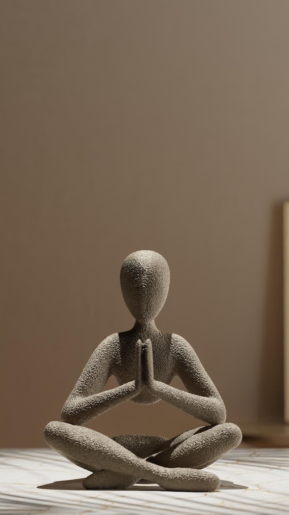 Namaste Meditation Figure – Minimalist Zen Sculpture | 3D Printed