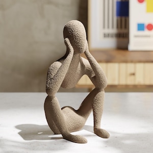 Modern Thinker Sculpture – Minimalist Abstract Home Decor