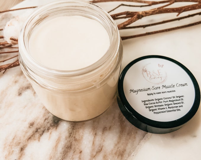 Magnesium Sore Muscle Cream Joint Relief Allnatural Sore Etsy