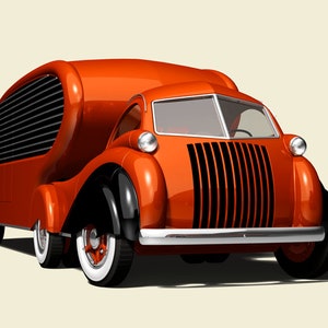 Alexis de Sakhnoffsky, COE Streamline Truck, 1939, Renderizado digital, Tamaño: 8000 x 6000 Pixeles (68 x 51 cm, 27 x 20 pulgadas, A3, A2)