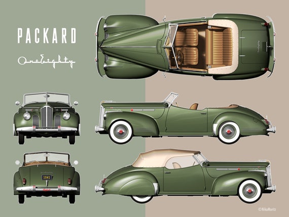 Packard 180 Darrin Sport Sedan 1941: Digital Renderings (8000x6000