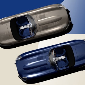 Jaguar E-Type, Five Digital Renderings, Size: 8000 x 6000 pixels (68 x 51 cm, 27 x 20 inches, A3, A2)