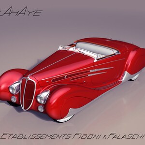 Delahaye 165 Figoni et Falaschi, cztery cyfrowe wizualizacje, rozmiar: 8000 x 6000 pikseli