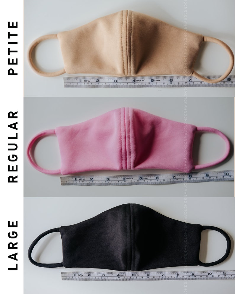 Structured Neoprene Face Mask with Filter Pocket NEW SIZES Stylish, Soft, Washable & Breathable image 3