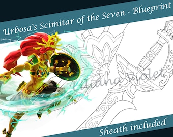 Urbosa's Scimitar of the Seven with Sheath - Blueprint - The Legend of Zelda: Breath of the Wild