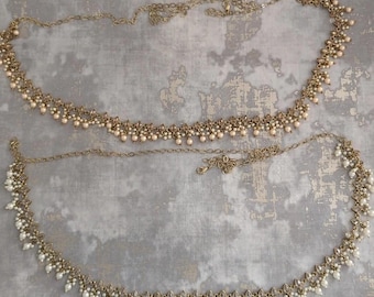 調節可能なゴールドシルバーアンティークゴールドポルキストーンパールサリーベルトウエストチェーンベリーチェーン