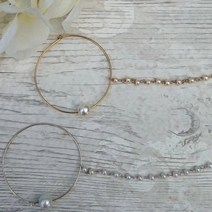 Gold Silver Ivory Pearl Thin Wired Indian Asian Nose Chain Nose Ring Bridal Pierced Nose