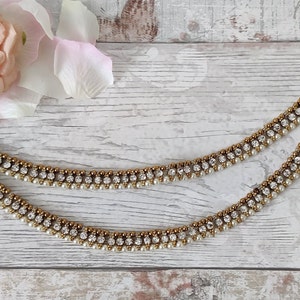Pair of Gold Silver Kundan Indian Asian Payals Anklets Bridal Wedding