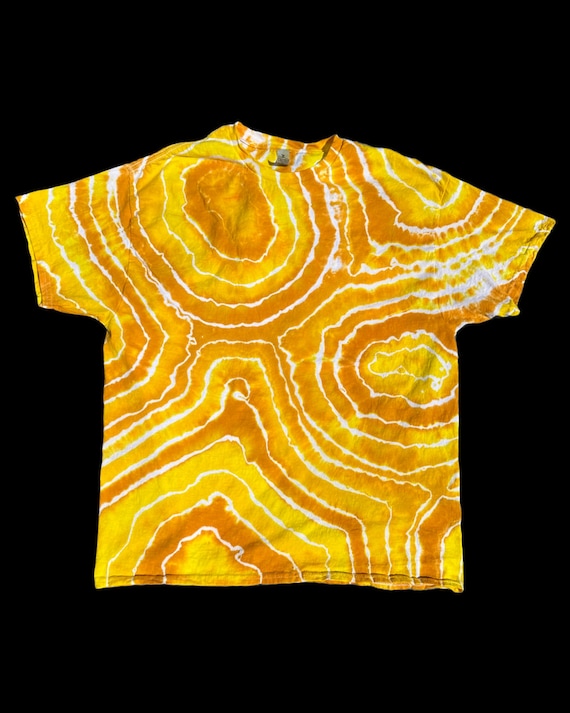 ★LMC★ TIE DYE MUSHROOM LONG SLV TEE yellow 0LM23SLS110YLW Made to Order Yellow Geode Tie Dye T-shirt, Hippie