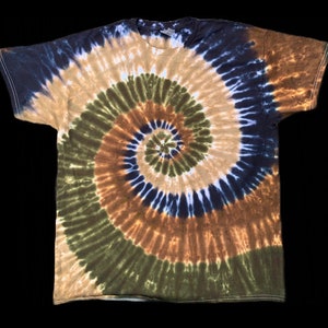 Brown and green tie dye T-shirt, Camo Tie dye spiral tee, earth toned top, earthy tie dye, shirt for hippie, hippie clothes, S M L XL 2XL 3X