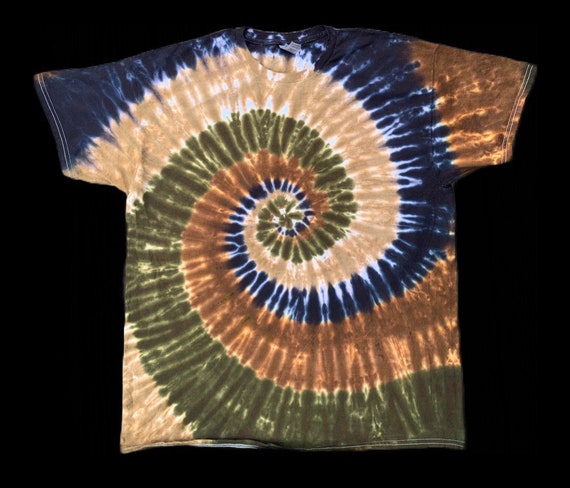 Camo colors spiral tye dye t shirt