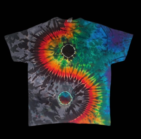 Cloro Polera Tie Dye Negra Camiseta Negra Tie Dye Manga Corta Con