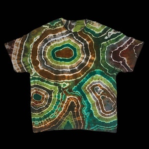 Made to order green and brown geode tie dye T-shirt . Earth toned hippy psychedelic tie dye S-3XL