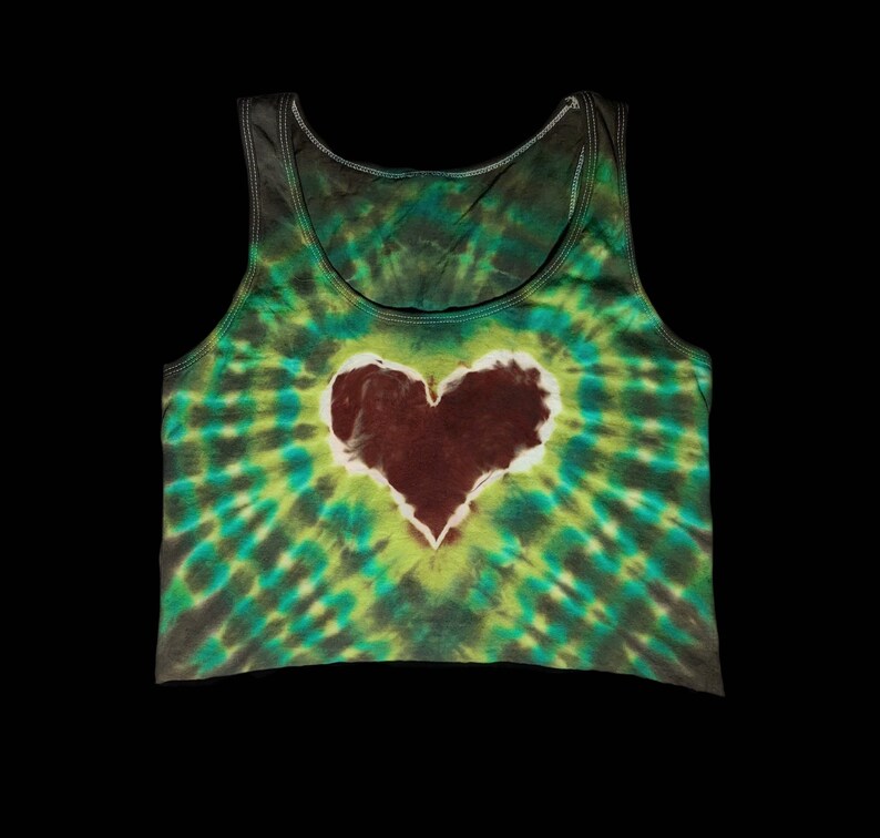 Made to Order Green and Brown Earth Tone Heart Tie Dye Crop Etsy