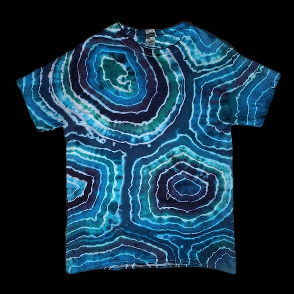 Made to order psychedelic blue geode tie dye T-shirt Available in other colors