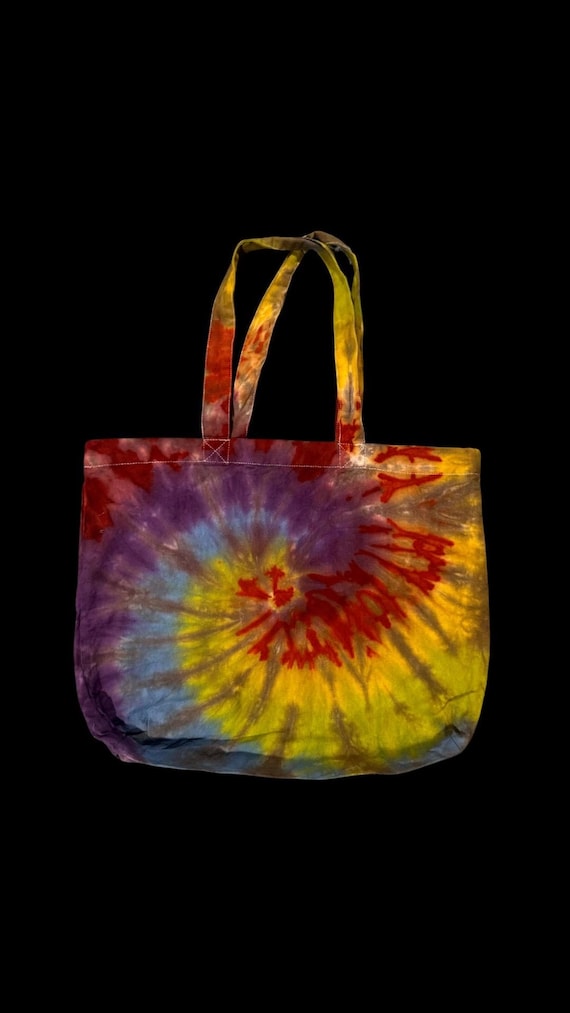 Earthy Rainbow/ Brown Tie Dye Tote Bag, Tie Dye, Earth Toned