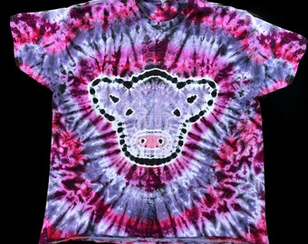 Hand dyed made to order Cow tie dye shirt, purple  cow  tie dye, T-shirt for animal lovers , farmer shirt, farm animal shirt, cow top, S-3XL