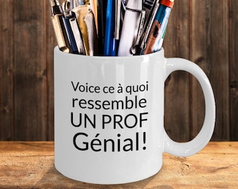 French Teacher gift mug -French Professor gift ideas-Bilingual-French immerssion mug-Tasse pour Prof genial-French Teacher appreciation