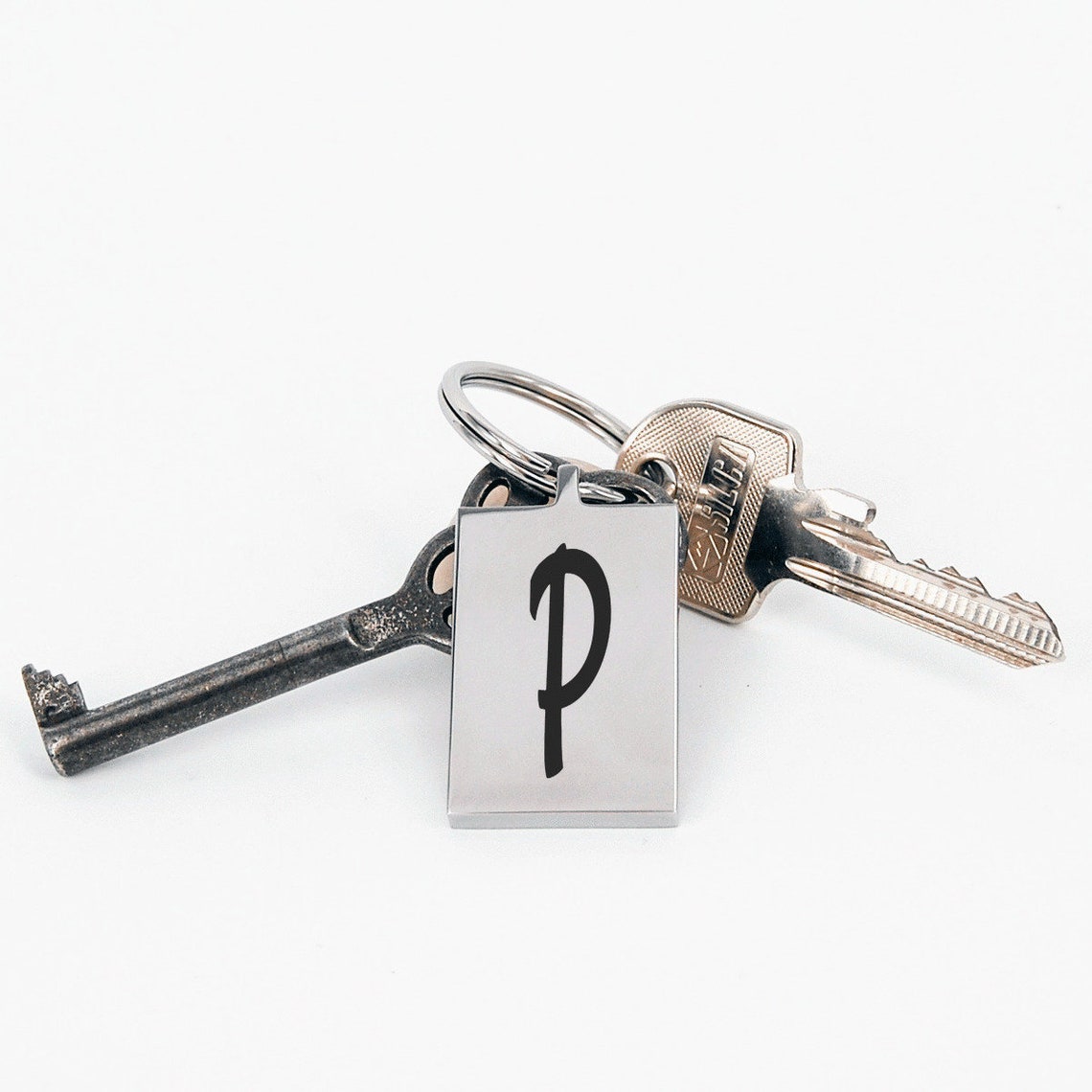 Letter P Keychain Stainless Steel or Gold Plated Personalized Etsy UK