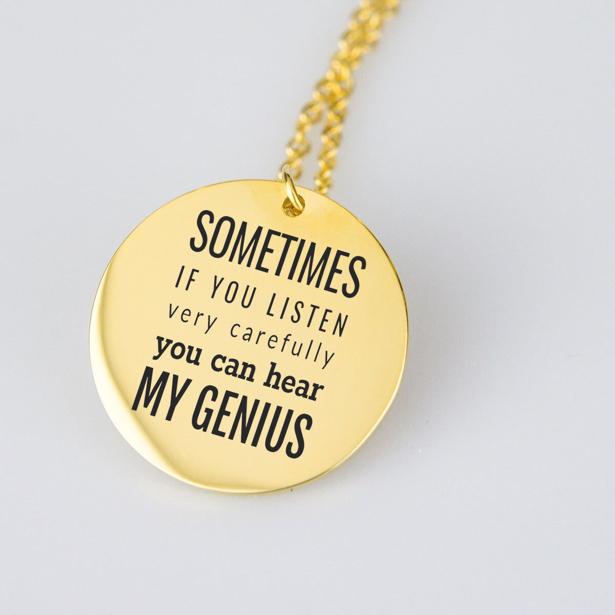 Funny engraved pendant with necklaceSometimes if you listen Etsy