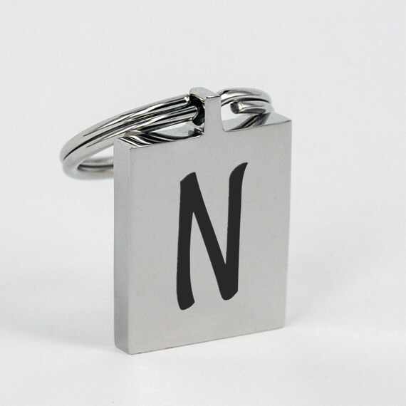 Letter N keychain Stainless steel or gold plated stainless Etsy