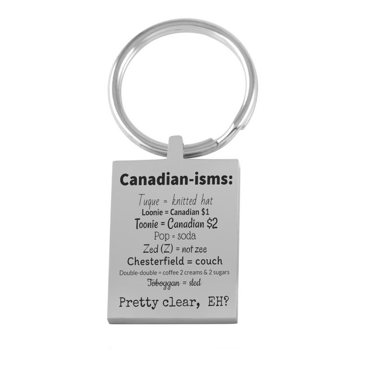 Canadianisms Fun Keychainproud Canadiancanada Slanggift for Etsy