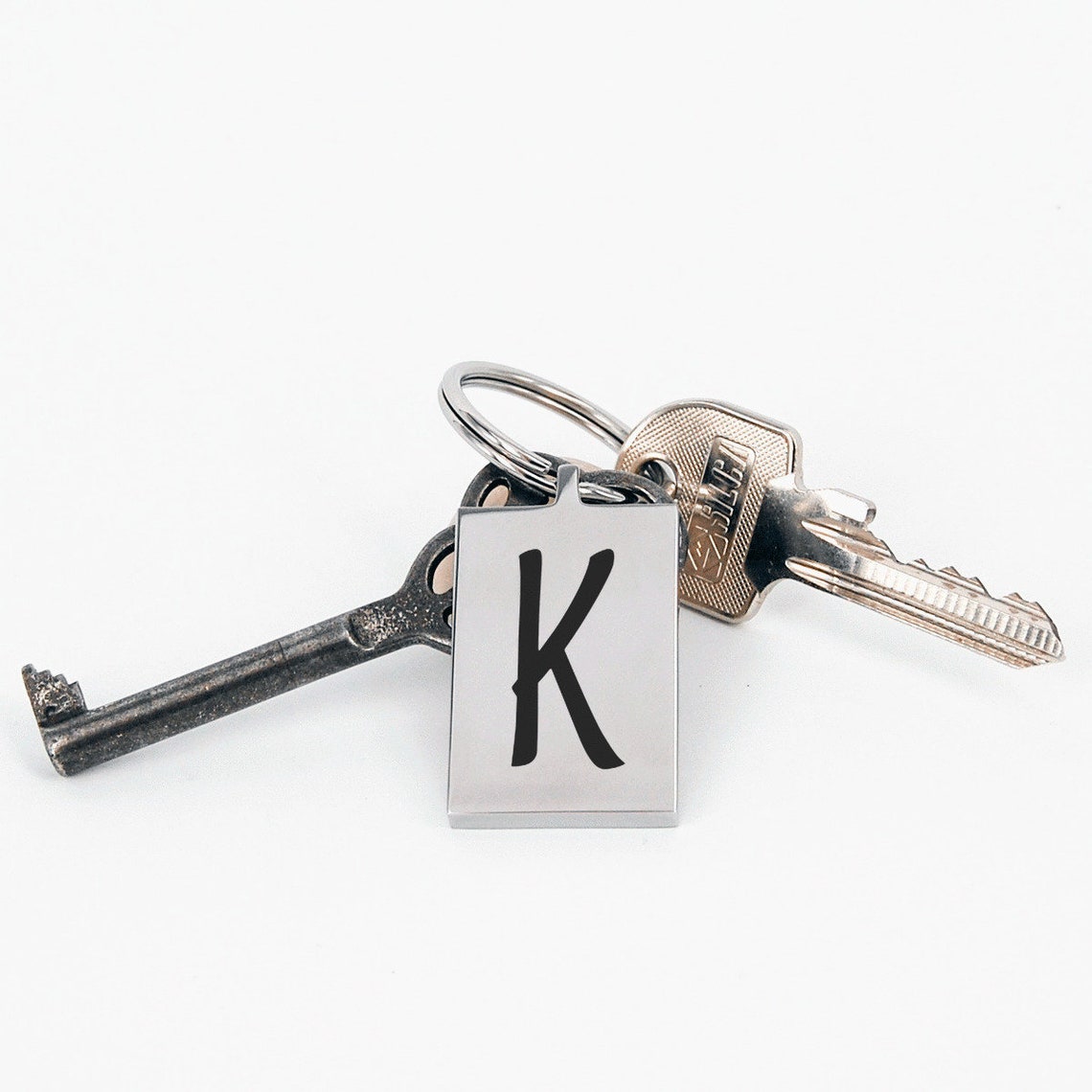 Letter K keychainStainless steel or gold plated stainless Etsy