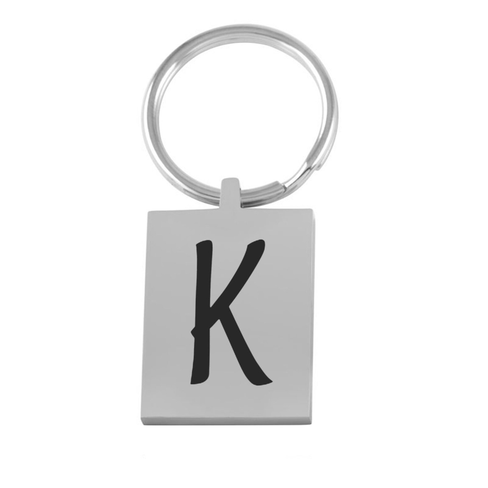 Letter K Keychainstainless Steel or Gold Plated Stainless Etsy