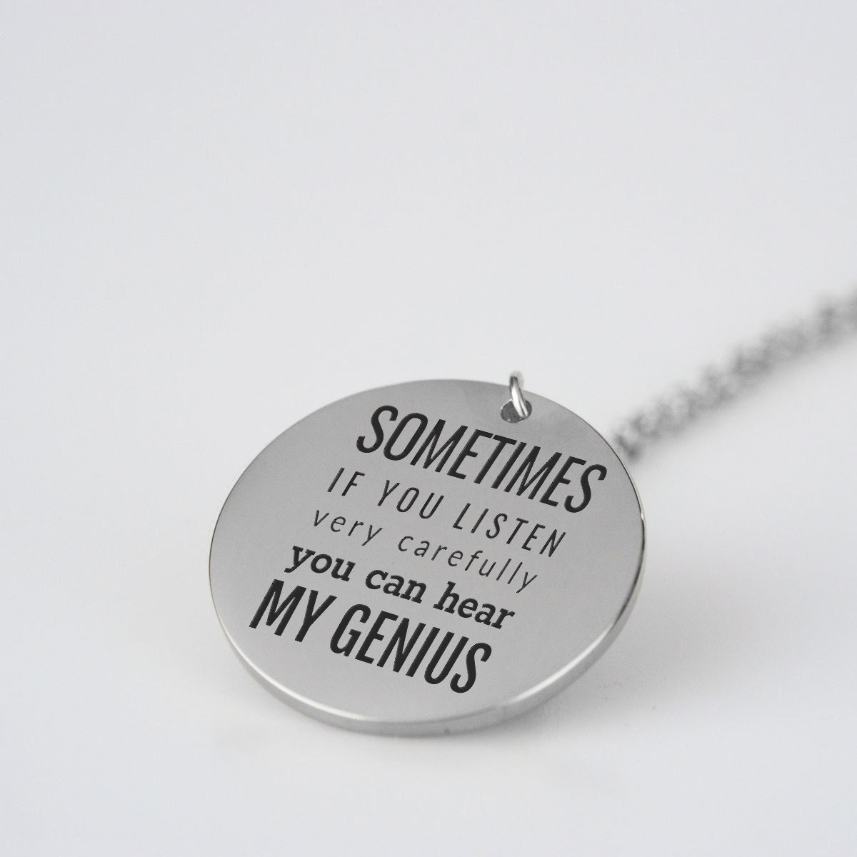 Funny engraved pendant with necklaceSometimes if you listen Etsy