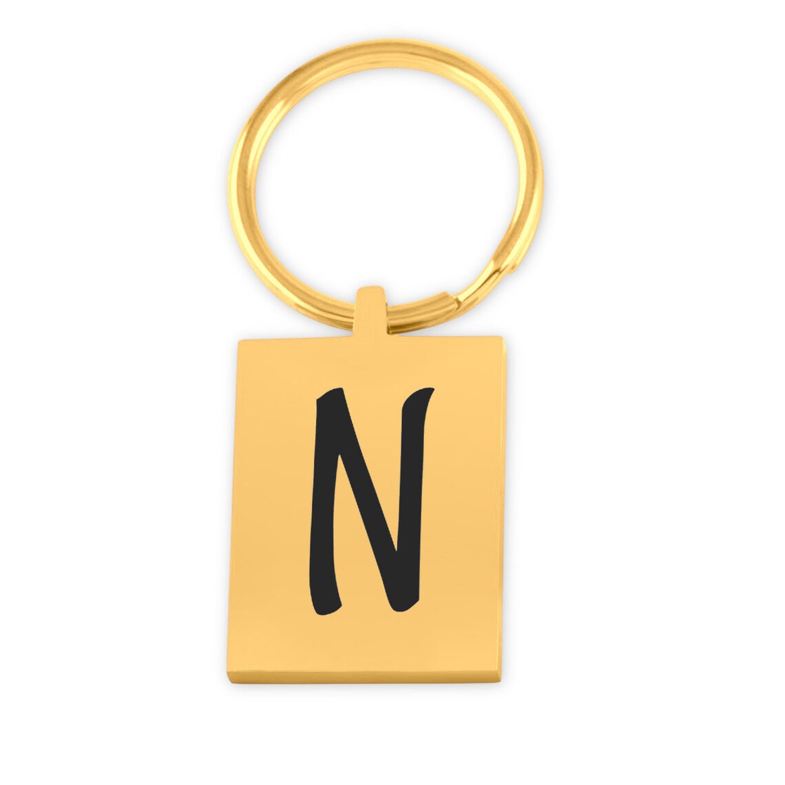 Letter N keychain Stainless steel or gold plated stainless Etsy