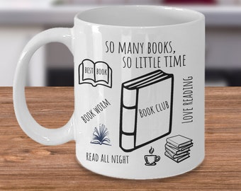 Book club gift idea- Love to read- Author gift-Book worm mug-Book Club mug- Writer gift mug-Librarian gift mug-Gift for dad-Gift for friend