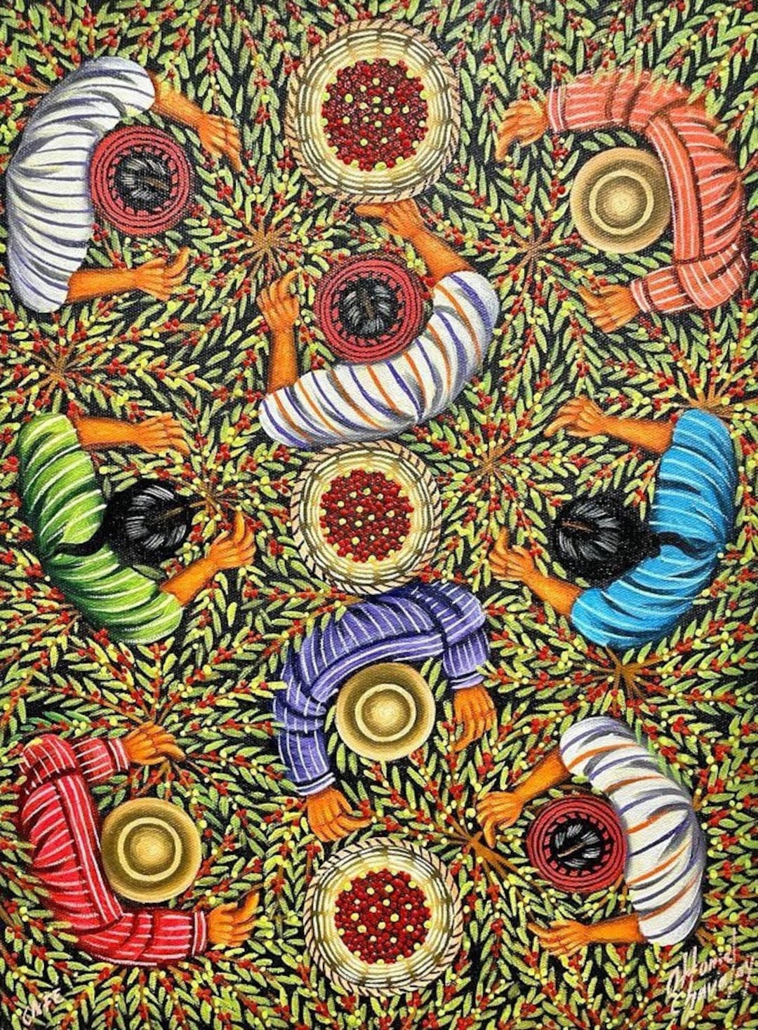 Original Oil Painting of Coffee Harvest/guatemala Art/coffee Art