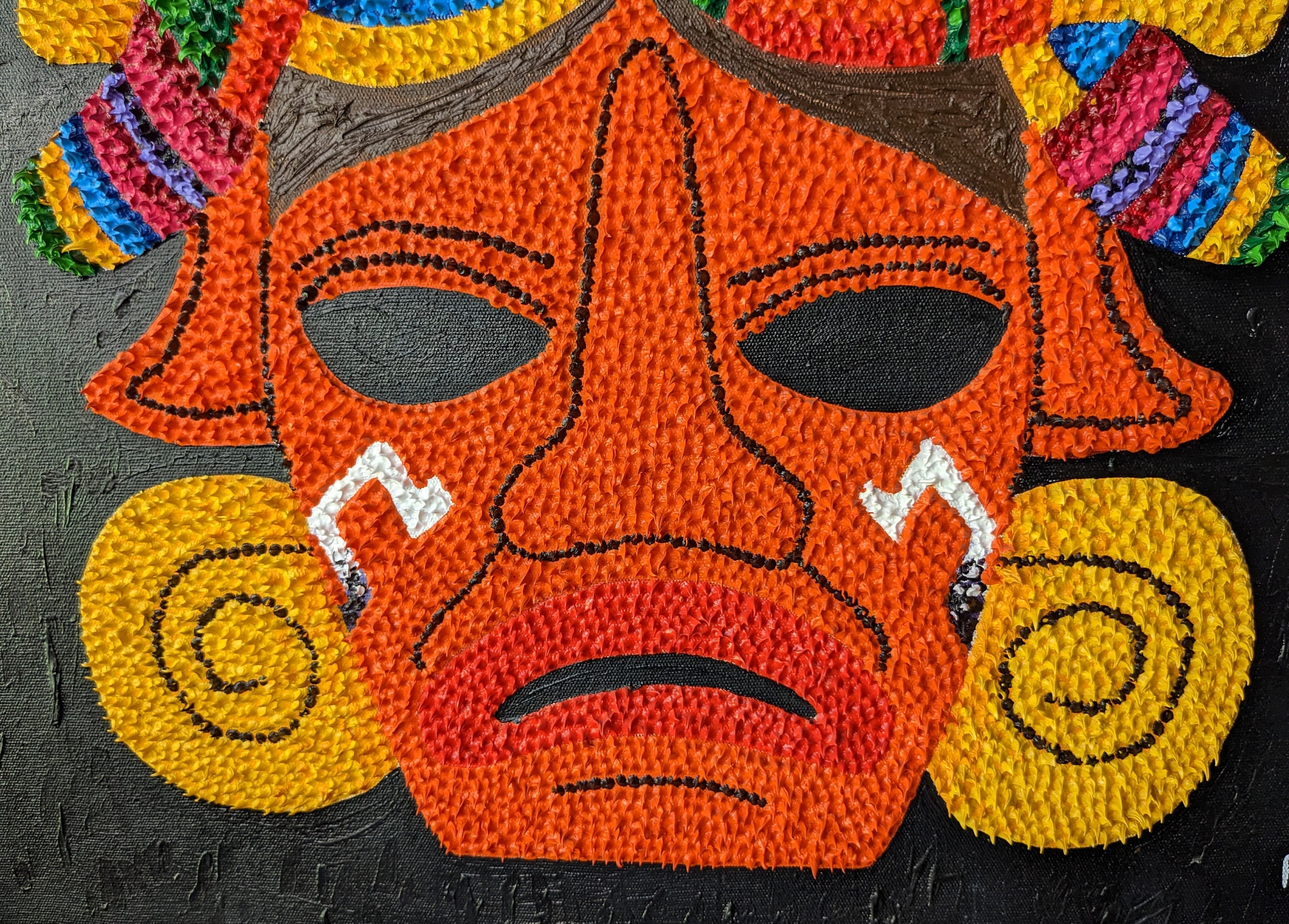 Original Oil Painting of Mayan Masks/abstract/guatemala Etsy