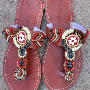 ON SALE! Women Sandals, Masai Sandals, African Sandals, Beaded Sandals, Women Shoes, Leather Sandals, Summer Sandals, Valentine, Gladiators