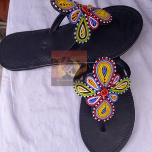 ON SALE African Maasai Sandals , Assorted African Sandals , Bulk Sandals ,  12 Pairs Sandals. 